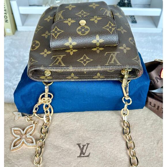 Louis Vuitton Monogram pouch Crossbody, shoulder bag with chain and bag charm - Picture 5 of 14